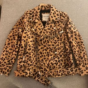 Walter Baker Leopard Ponyhair Motorcycle Jacket